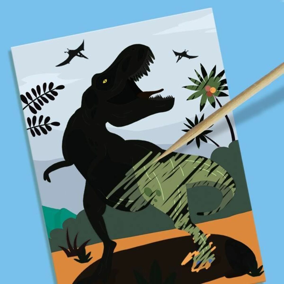 Zīmēšanas Komplekts SES Creative 2 in 1 Dinosaurs